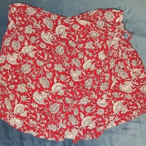 ZARA Red Floral Print Top